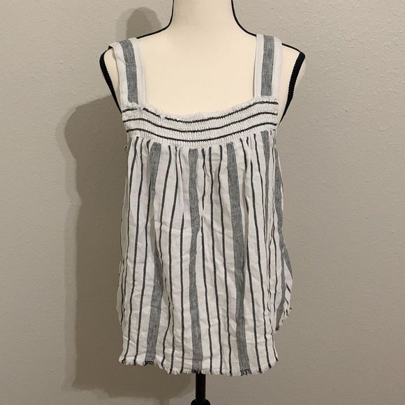 Vince Camuto Black and White Striped Top - Picture 1 of 6